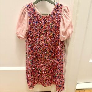 H&M Pink Sequin Party Dress Size 7 Girls
